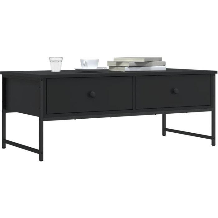 Mesa de centro negra 101x49x39,5 cm de madera contrachapada