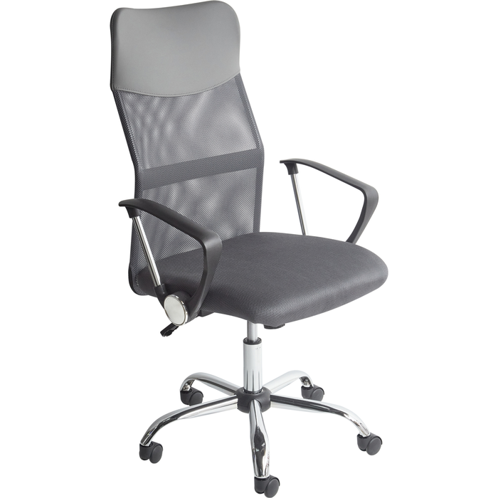 Beliani silla de oficina reclinable de malla gris/negro/plateado design
