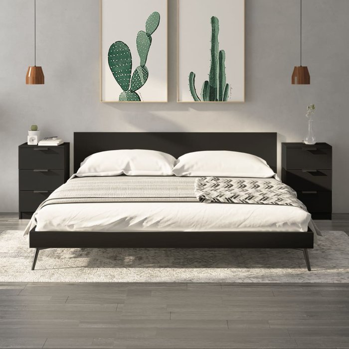 Maison exclusive - mesitas de noche 2 unidades negro 40x36x65 cm