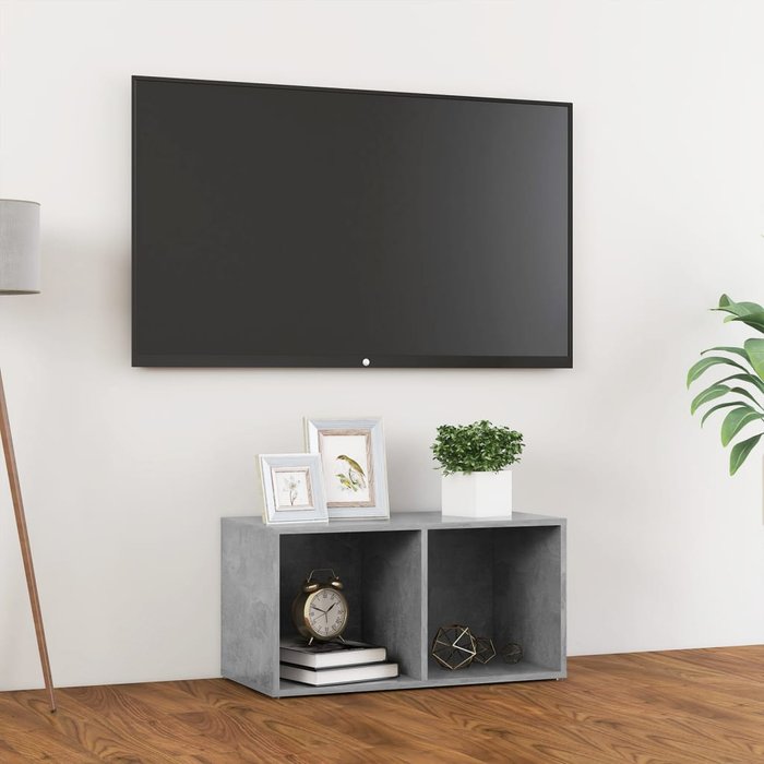 Mueble tv gris cemento 72x35x36,5 cm madera contrachapada