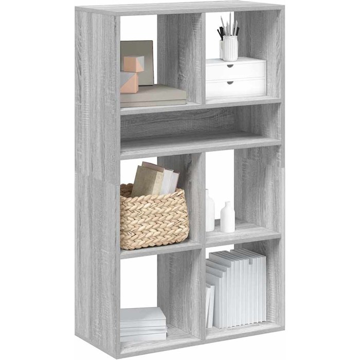 Librería sonoma gris, 66x31x112 cm, madera de ingeniería. - pangivo