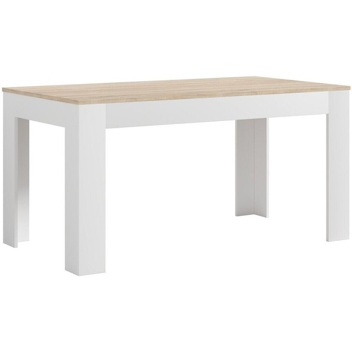 Mesa extensible de comedor o cocina mira 178cm, blanco y cambria