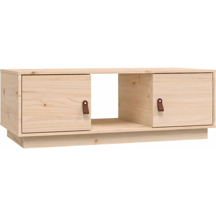 Mesa de centro de madera maciza de pino 100x50x35 cm