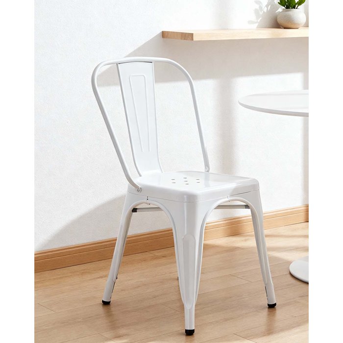 Set de 4 sillas en acero lessie - color blanco - homekit