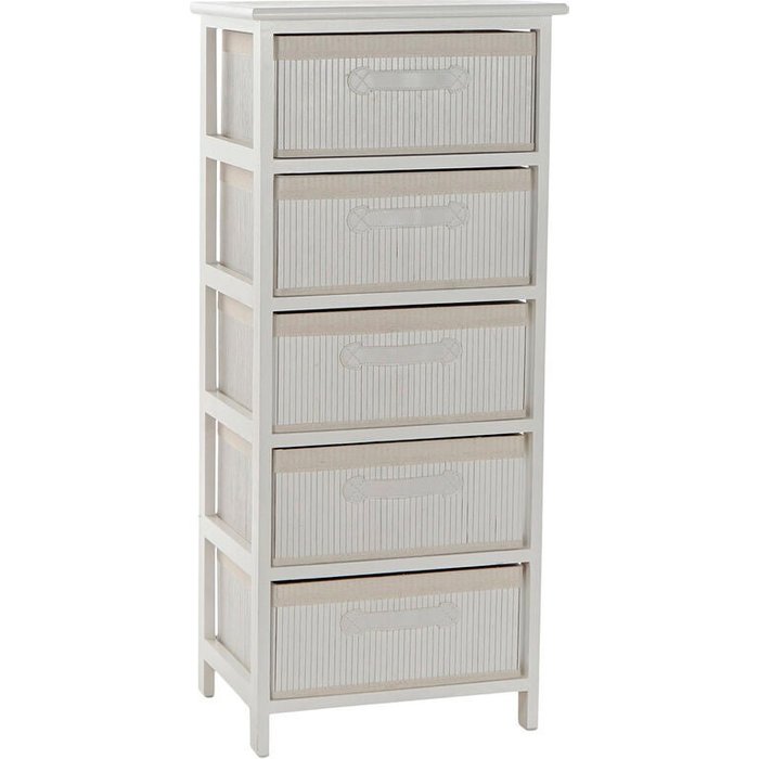 Cajonera dkd home decor blanco bambú madera de paulonia 42 x 32 x 98 cm