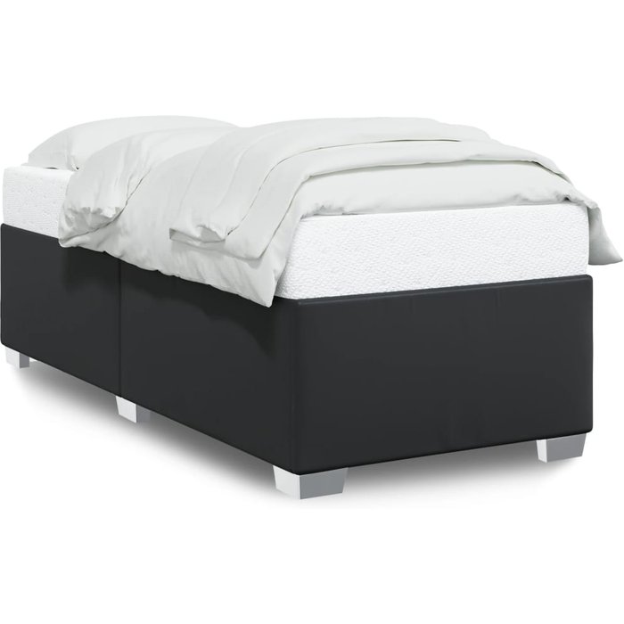 Estructura de cama sin colchón cuero sintético negro 90x200 cm vidaxl