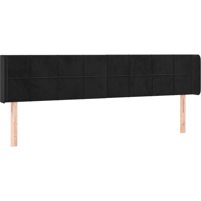 Cabecero cama - mueble cabecero de terciopelo negro 163x16x78/88 cm