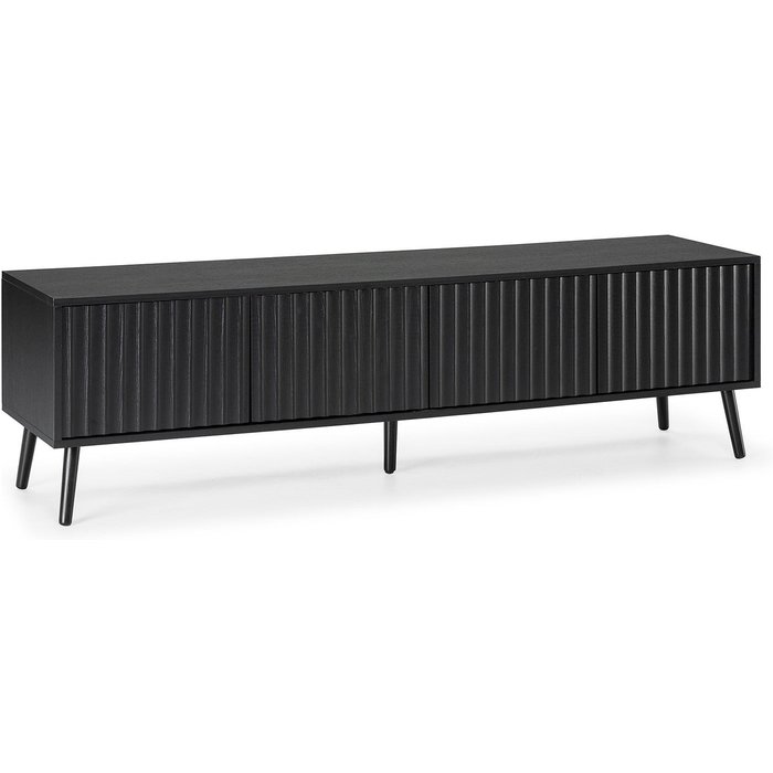 Mueble tv lluvia 4 puertas color negro