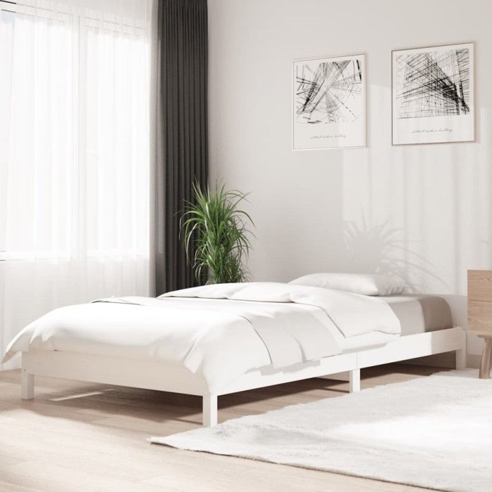 Cama apilable de madera pino maciza blanco 90x190 cm vidaxl