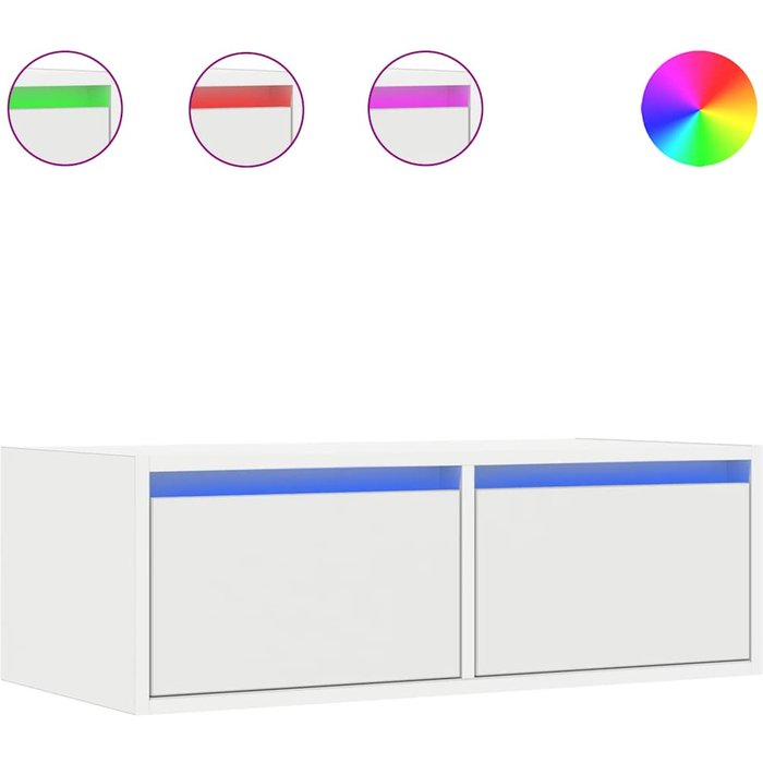 Mueble de tv con luces led blanco 75x35,5x25 cm - comfortxl