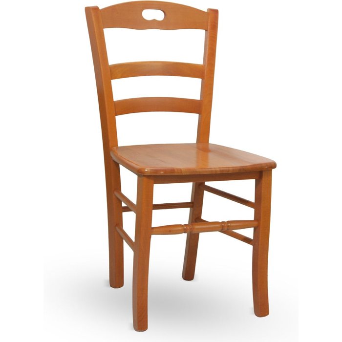 Silla de comedor cocina loris en madera de cerezo con asiento en madera maciza