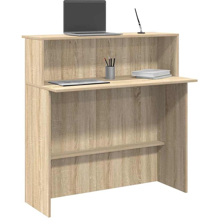 Mostrador de recepción roble sonoma 100x50x103,5 cm madera de ingeniería vidaxl