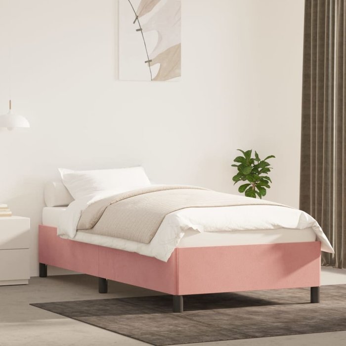Maison exclusive - estructura de cama sin colchón terciopelo rosa 80x200 cm