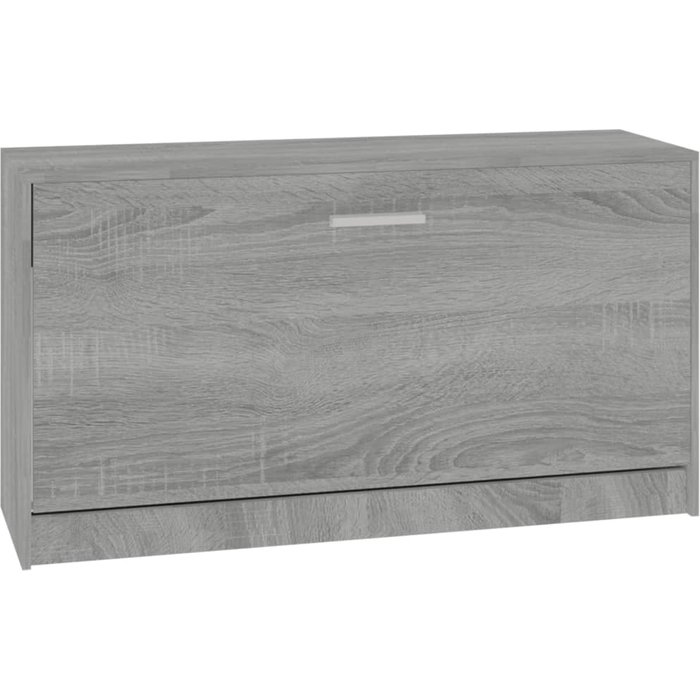 Banco zapatero madera contrachapada gris sonoma 80x24x45 cm - comfortxl