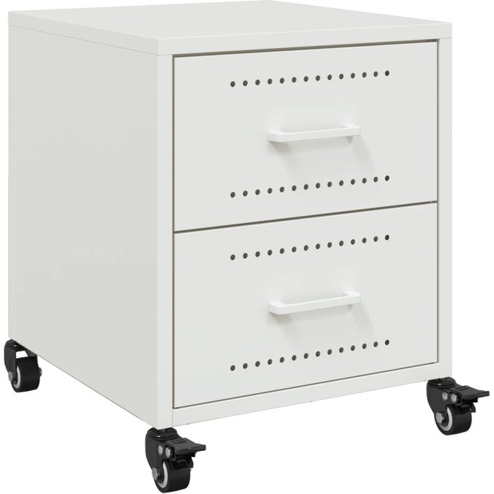 Mesita de noche,mesilla de noche acero blanco 36x39x43,5 cm cfw715949