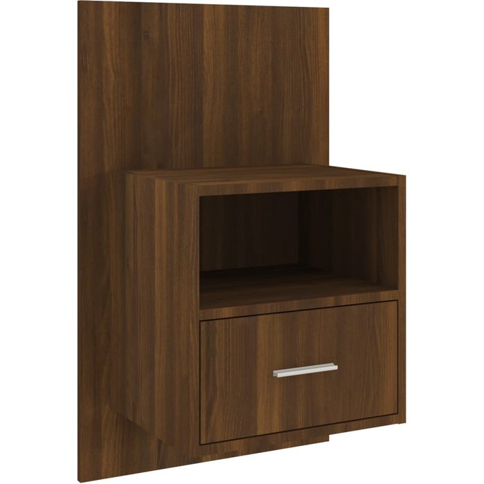Mesita de noche de pared marrón roble - comfortxl