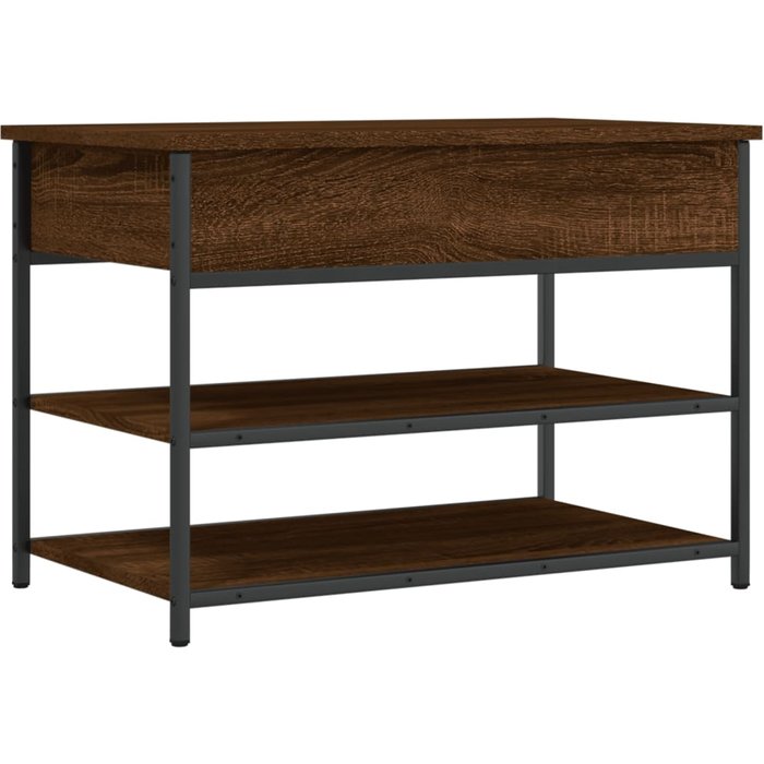 Banco zapatero madera de ingeniería roble ahumado 70x42,5x50 cm - comfortxl