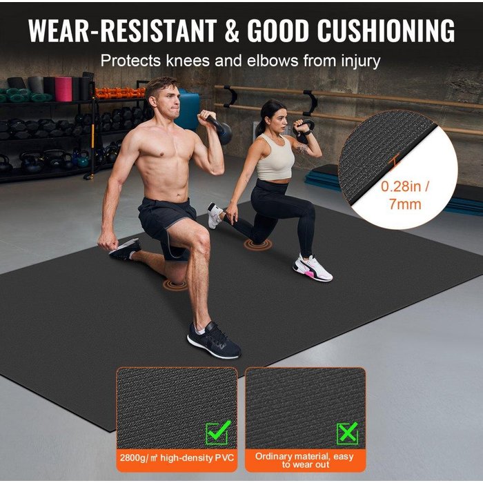 Tapete de yoga y fitness antideslizante 305x183cm con bolsa tekmaquinas