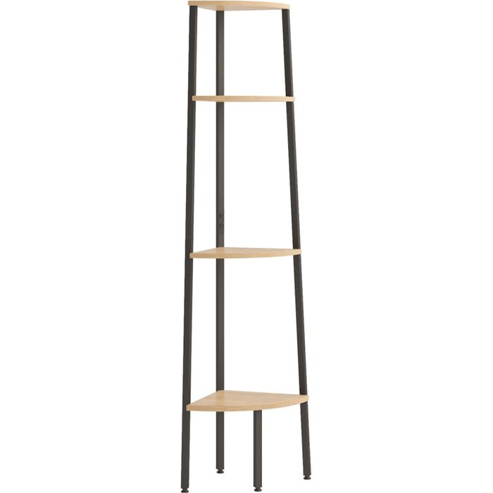 Estantería esquina 4 baldas marrón claro negro 45,5x31,5x150 cm – comfortxl