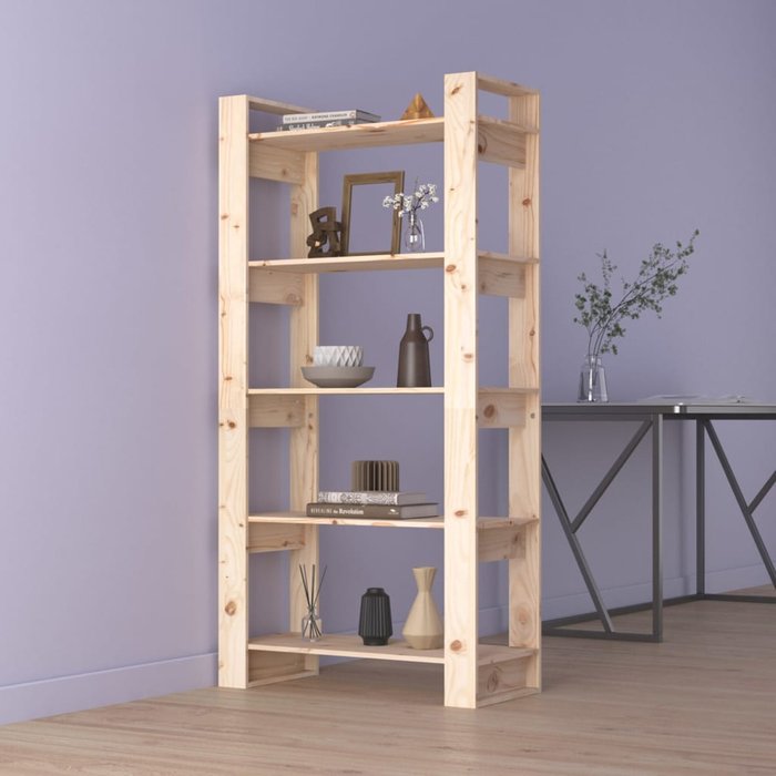 Librería/separador de ambientes 80x35x160 cm madera maciza