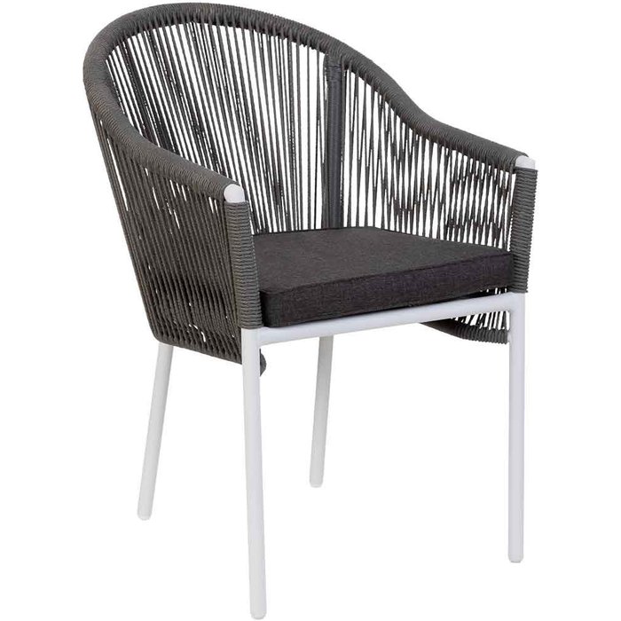 Silla de ratan sintético gris 57x63x84.5