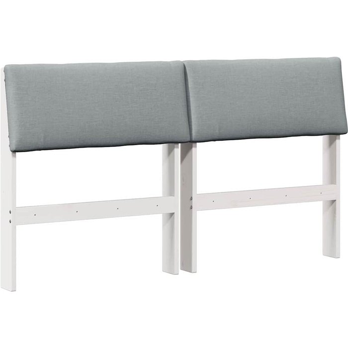 Cabecero cama - mueble cabecero tapizado gris claro 150 cm madera de pino macizo