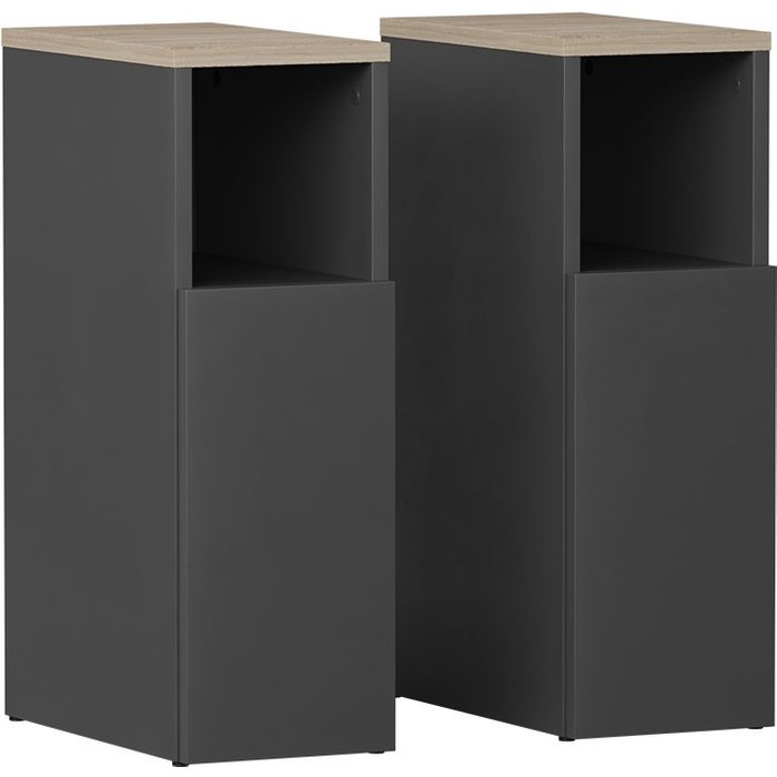 Vicco mesilla de noche enton, antracita/sonoma, lote de 2