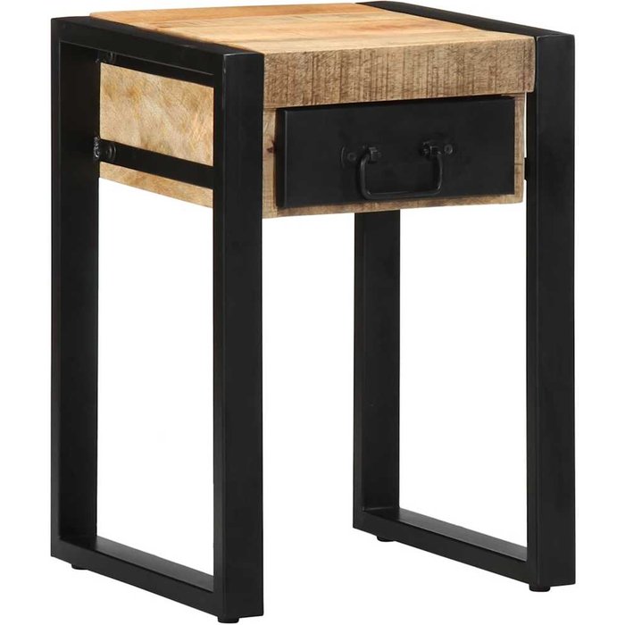Mesa auxiliar 35x35x50 cm madera maciza de mango en bruto