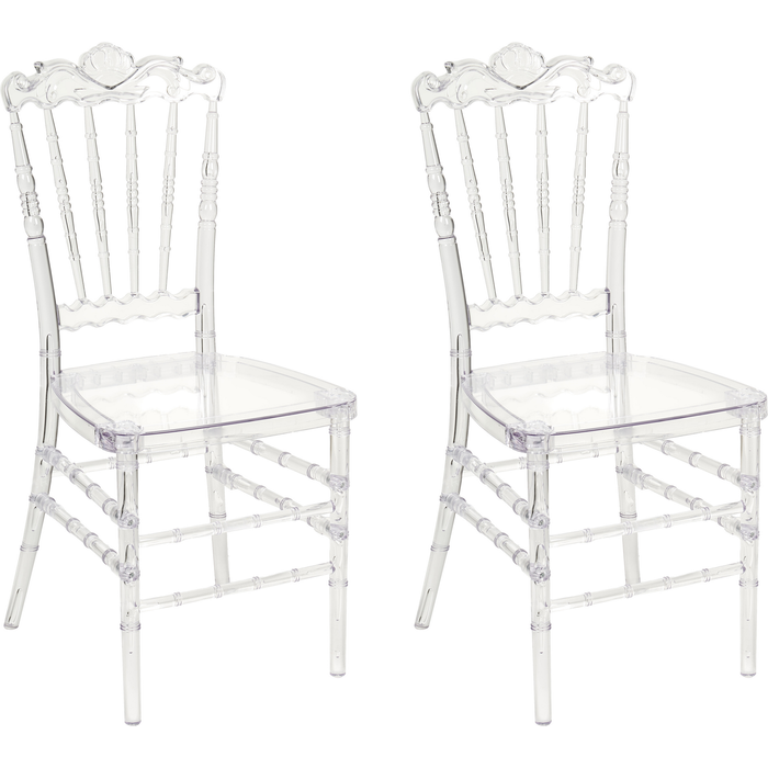 Beliani conjunto de 2 sillas de comedor mendon transparente