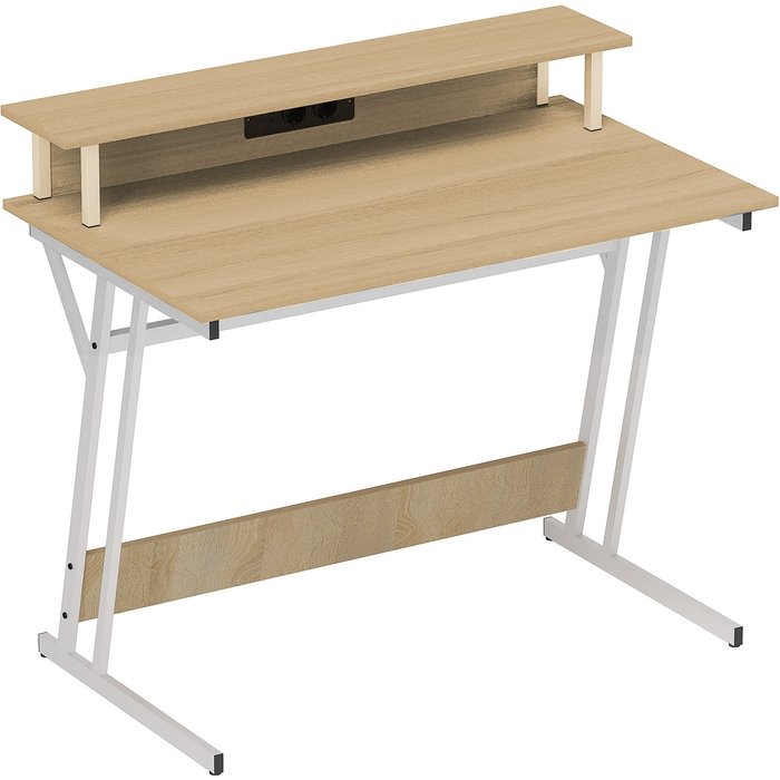 Mesa gaming homcom melamina de madera madera natural 100x60x88.5 cm