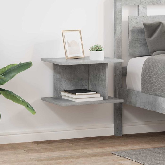 Maison exclusive - mesita de noche 2 pcs gris concreto 40 x 30 x 25 cm