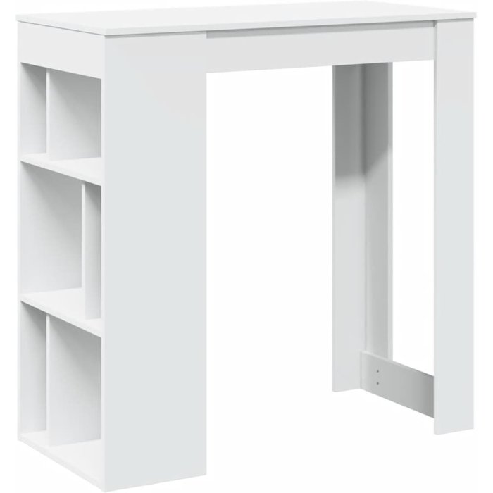 Mesa bar con estantes madera ingeniería blanca 102x50x103,5 cm - comfortxl