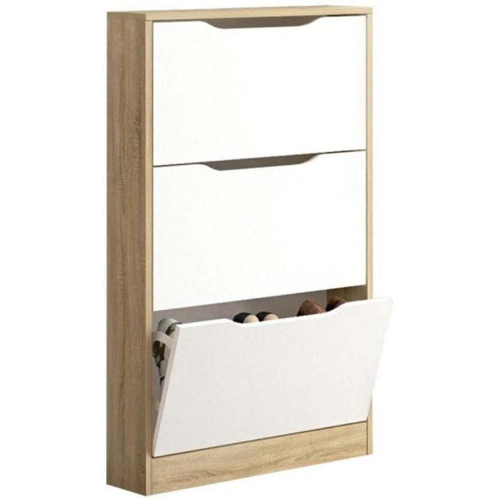 Zapatero 3 puertas champion 9 pares madera/blanco