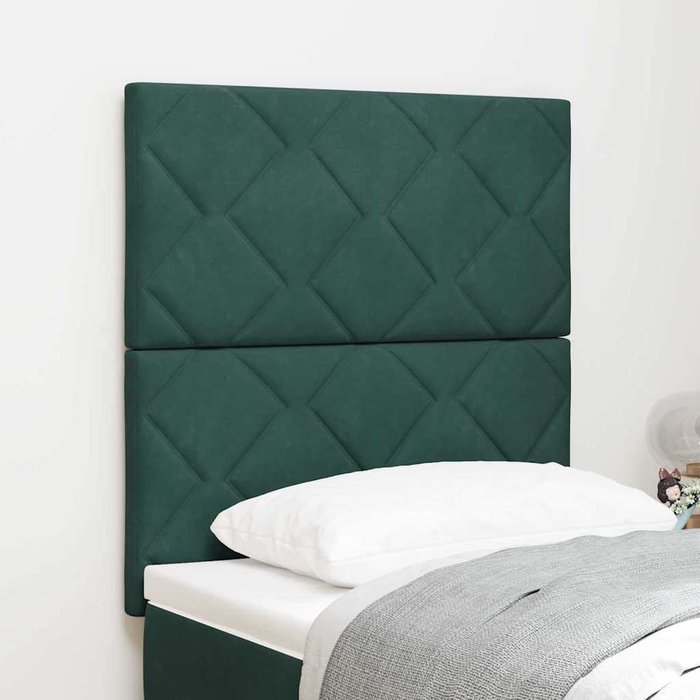 Maison exclusive - cabecero montaje en la pared verde oscuro 80 cm terciopelo