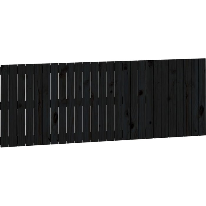 Cabecero de cama de pared madera maciza pino negro 166x3x60 cm - comfortxl
