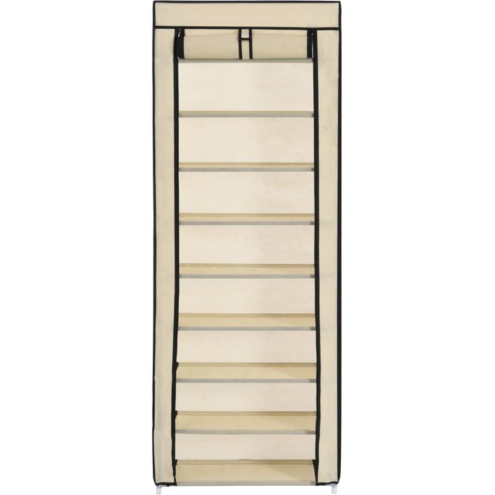 Mueble zapatero de tela con funda color crema 57x29x162 cm - comfortxl