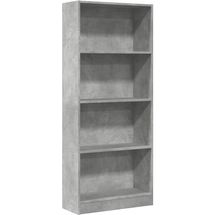 Estantería de madera de ingeniería gris hormigón 60x24x143 cm – comfortxl
