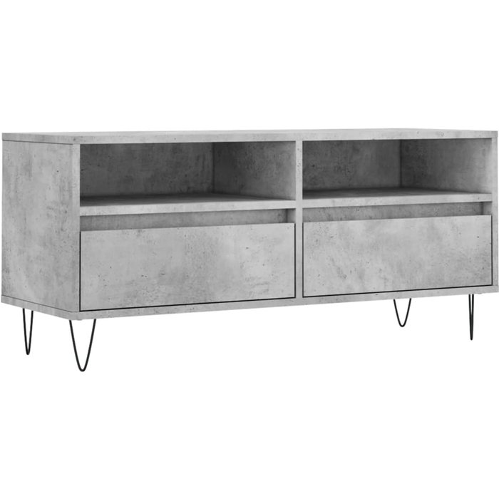 Mueble tv gris cemento 100x34,5x44,5 cm madera contrachapada