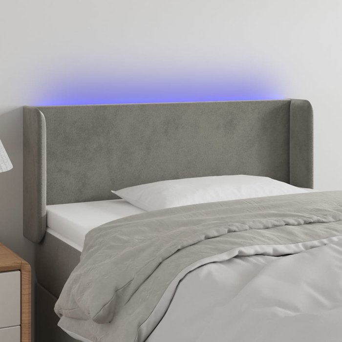 Maison exclusive - cabecero con led de terciopelo gris claro 93x16x78/88 cm