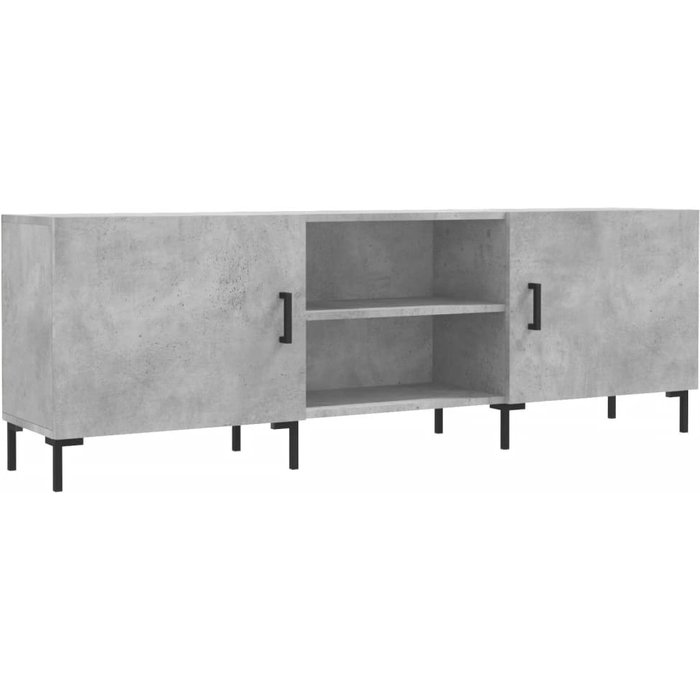 Mueble tv gris hormigón 150x30x50 cm de madera contrachapada