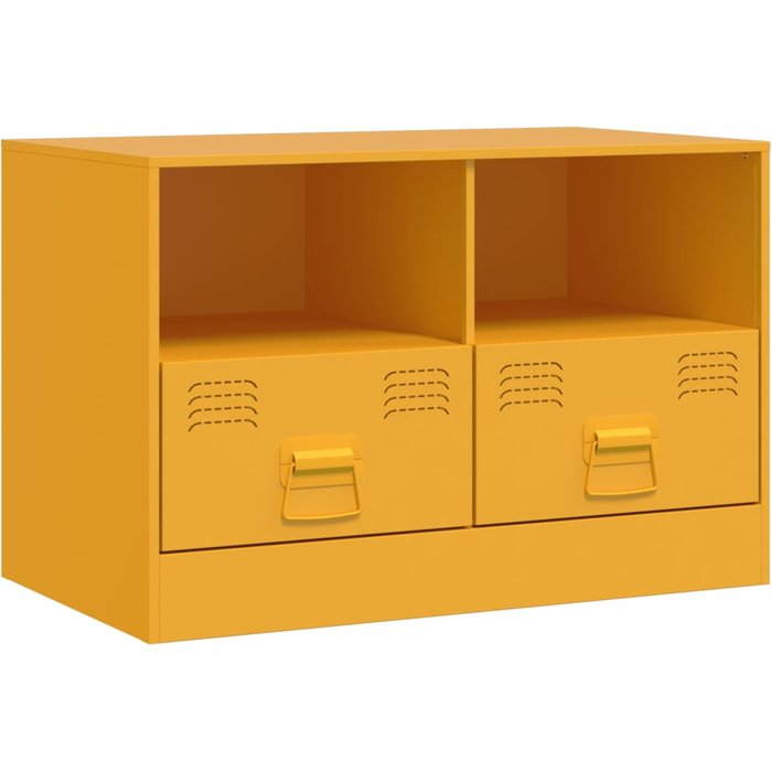 Mueble para tv | mueble de salón de acero amarillo mostaza 67x39x44 cm cfw97560