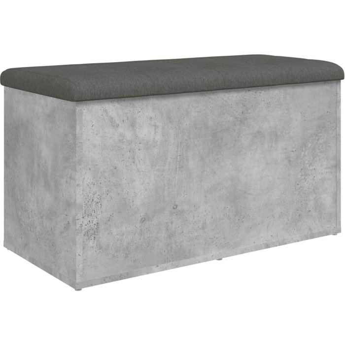Banco con almacenaje madera ingeniería gris hormigón 82x42x45cm - comfortxl