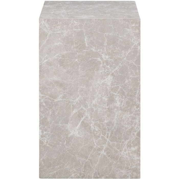 Mesa de esquina de praga con decoración de mármol.