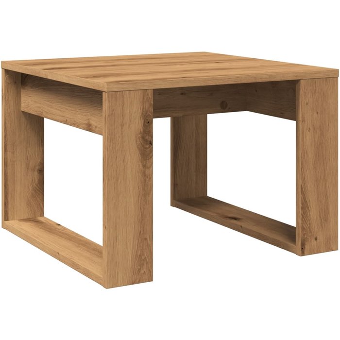 Mesa auxiliar de madera de ingeniería roble artisan 50x50x35 cm - comfortxl
