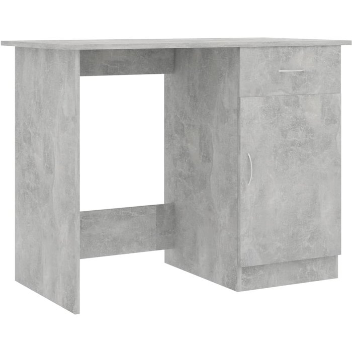 Escritorio de madera contrachapada gris hormigón 100x50x76 cm - comfortxl