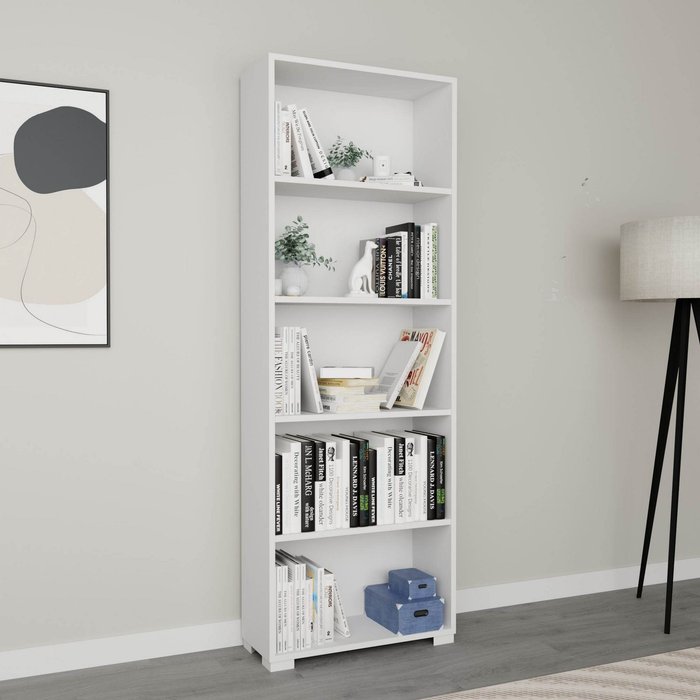 Librería – 64 cm x 182 cm x 25 cm – blanco – mdf