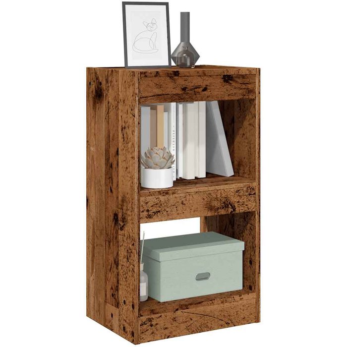 Estantería/separador de ambientes de madera envejecida, 40x30x72 cm - pangivo