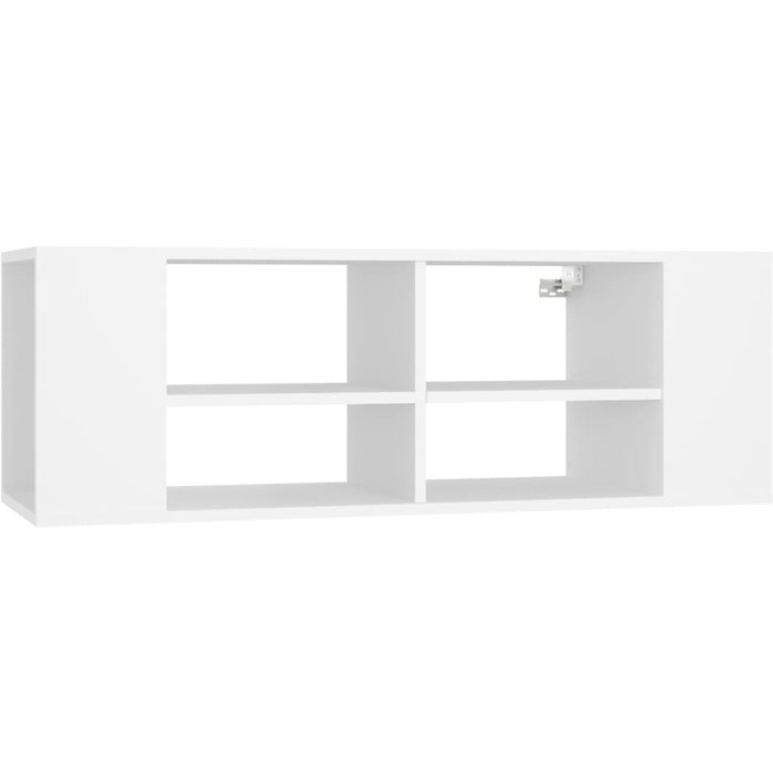 Mueble de tv de pared de contrachapado blanco 102x35x35cm - comfortxl