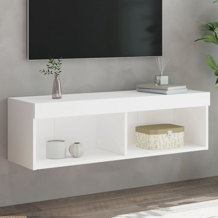 Maison exclusive - mueble para tv con luces led blanco 100x30x30 cm