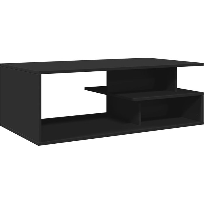 Mesa de centro de madera compuesta negra 102x55x35 cm - comfortxl